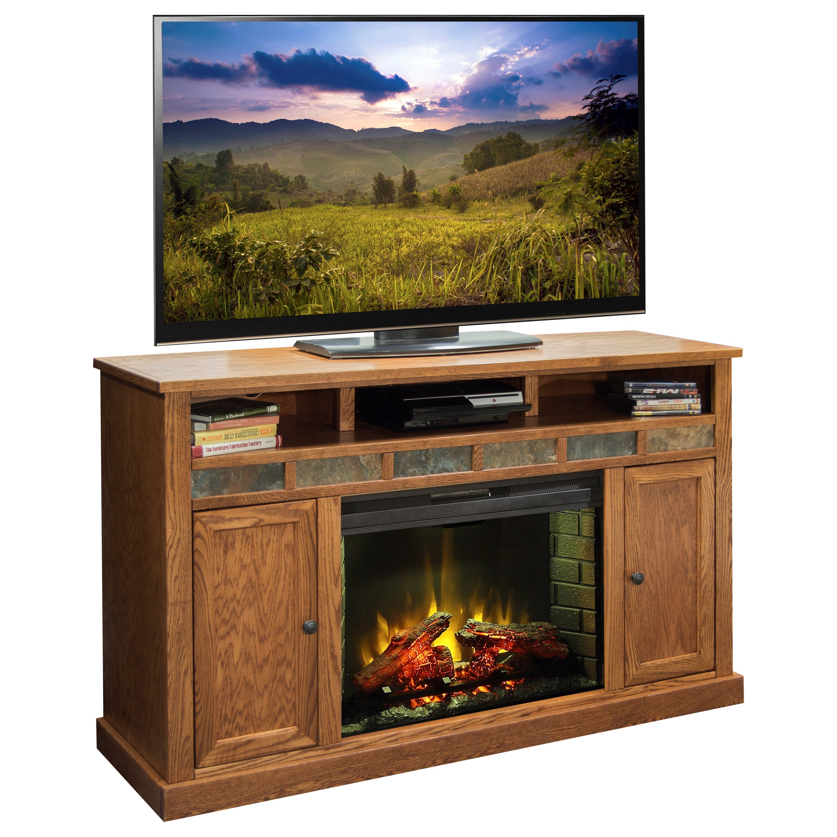 Legends Furniture Oak Creek 62 Inch Fireplace Media Center Darvin